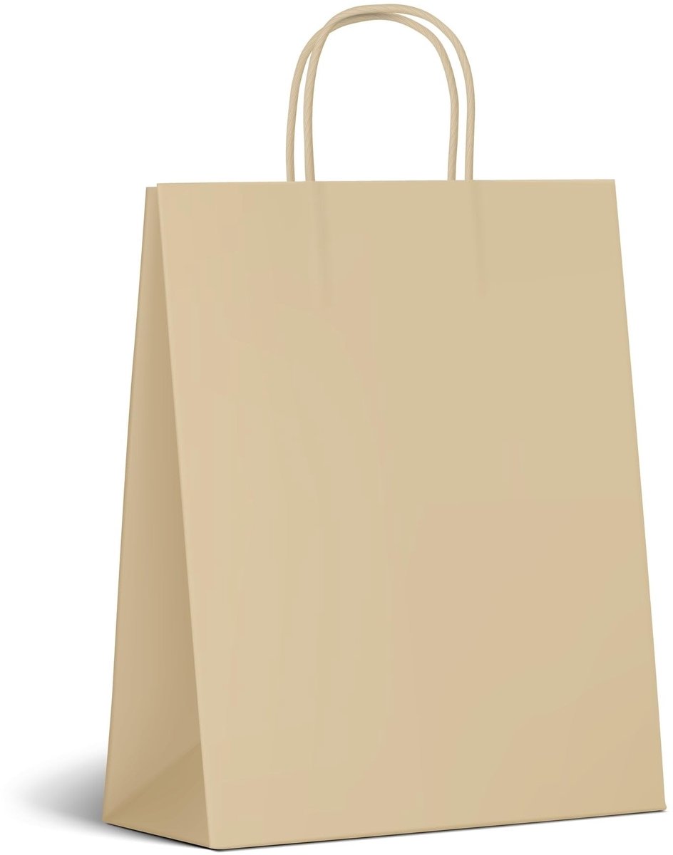 Omgoods - 50 Stuks Bruine Cadeautassen met Handvat - Grote Papieren Tassen