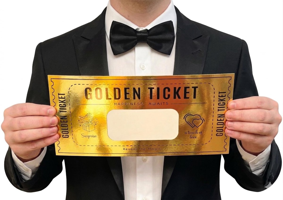 Omgoods - Deluxe Gouden Ticket Scratch Off Kaarten voor Verrassingen en Aankondigingen