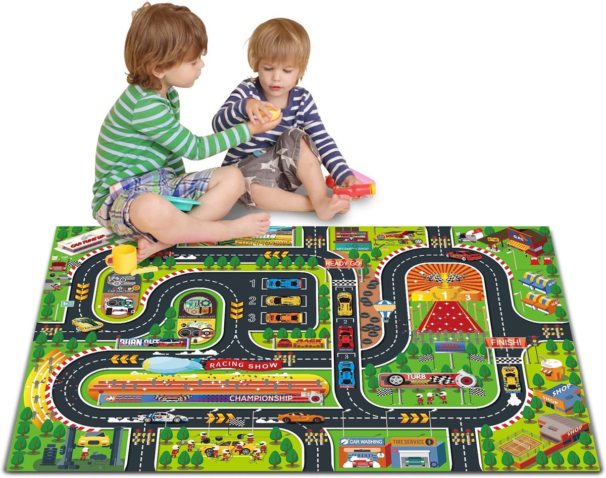 Omgoods - Kids Car Play Mat Racetrack Activity - Speelkleed voor Speelgoedauto's