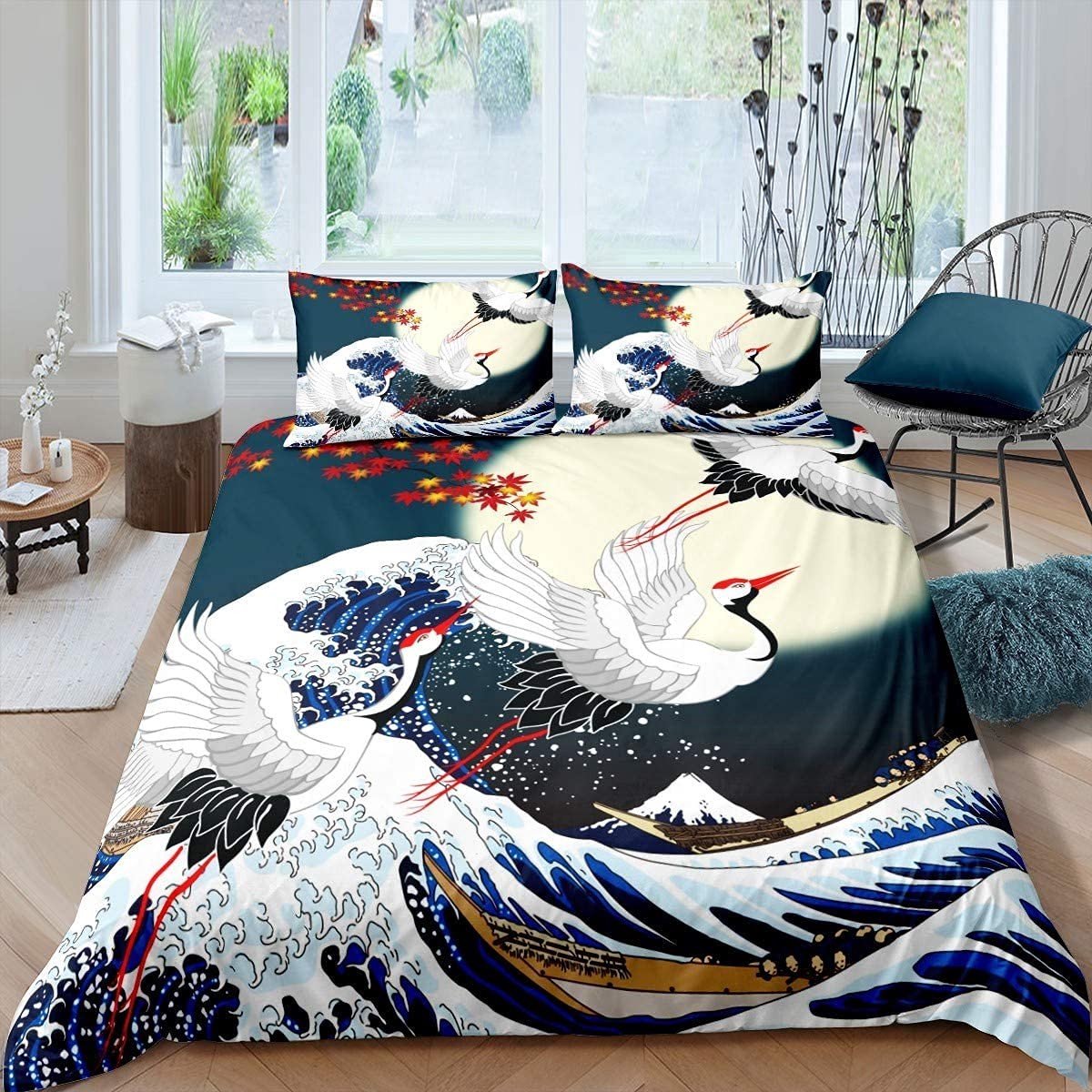 Omgoods - Japanse Ukiyoe Dekbedovertrekset Hokusai 3-delig voor Kinderen en Volwassenen