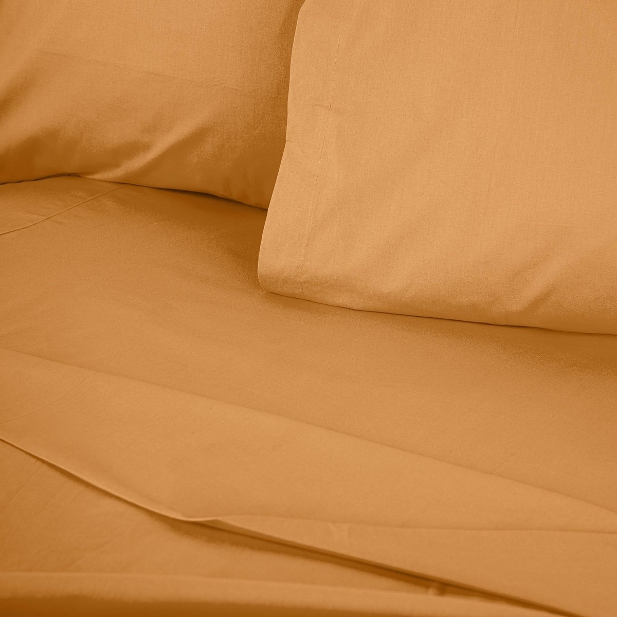 Omgoods - Premium Ranforce Super King Fitted Sheet 180x200 cm Oranje - 100% Katoen, 155 Draadcount