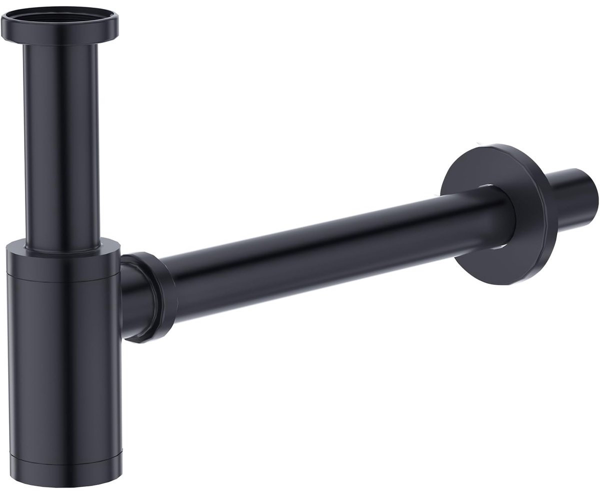 Omgoods - Universele Sifon voor Wastafel - Zwart Afvoerset