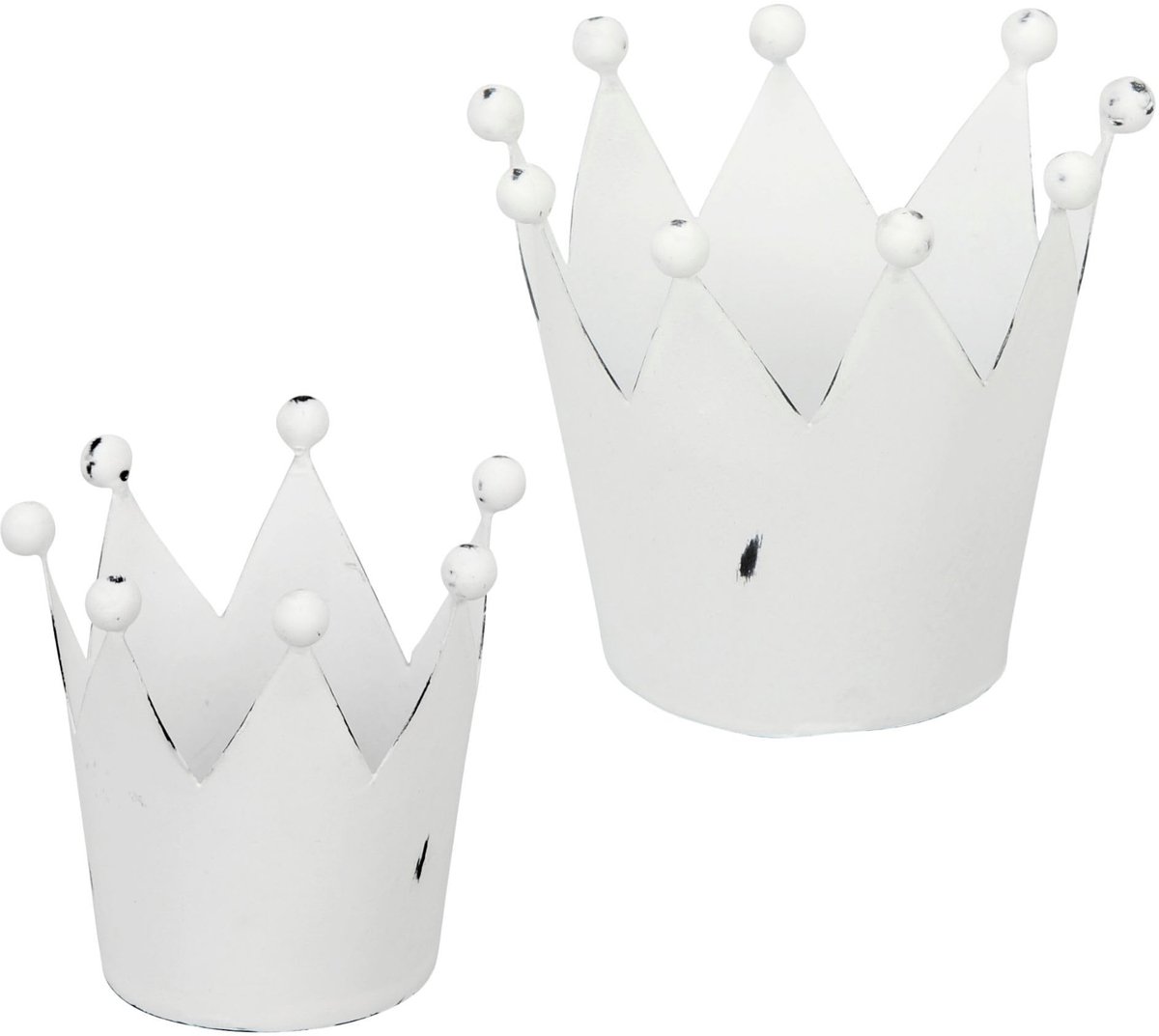 Omgoods - Set van 2 Decoratieve Metalen Kroonvormige Potten voor Bloemen