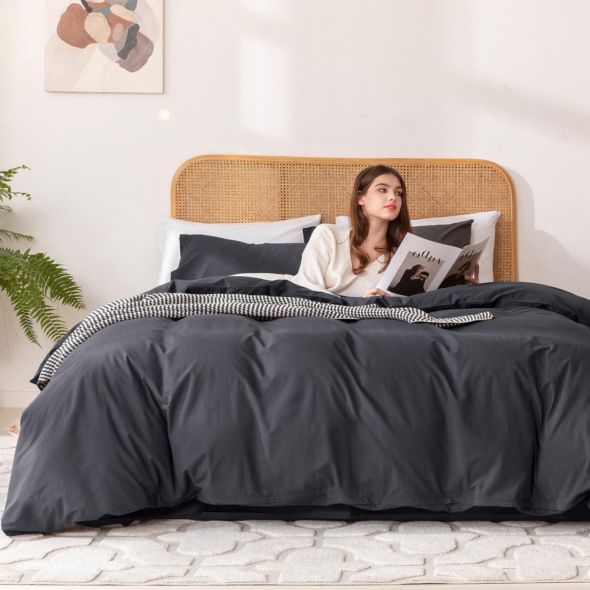 Omgoods - Luxe 3-delige Dekbedovertrek Set, King Size, 100% Organic Katoen