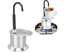 Omgoods- Mokkapot 50 ml - Aluminiumlegering - Lichtgewicht - Draagbaar - Percolator - Geschikt voor alle kachels behalve inductie - Koffiezetter