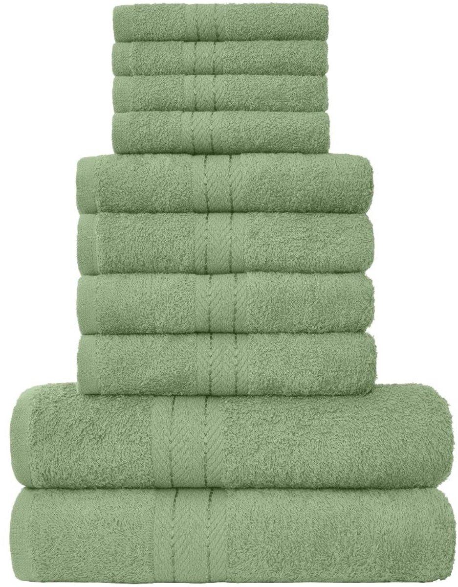 Omgoods - 10-Piece Family Towel Set van 100% Egyptisch Katoen, Luxe en Absorberend