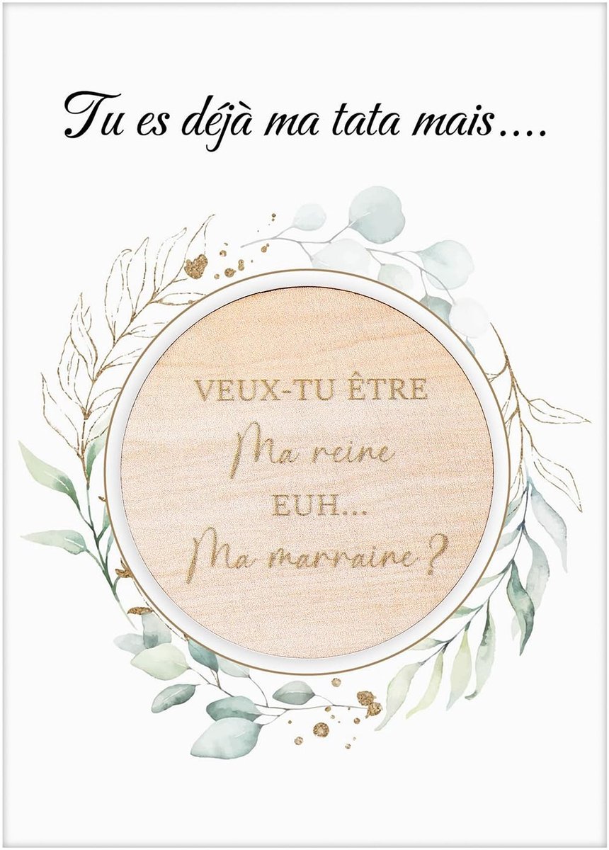 Omgoods - Godmother Gift Set met Houten Magnet en Kaart voor Bijzondere Gelegenheden