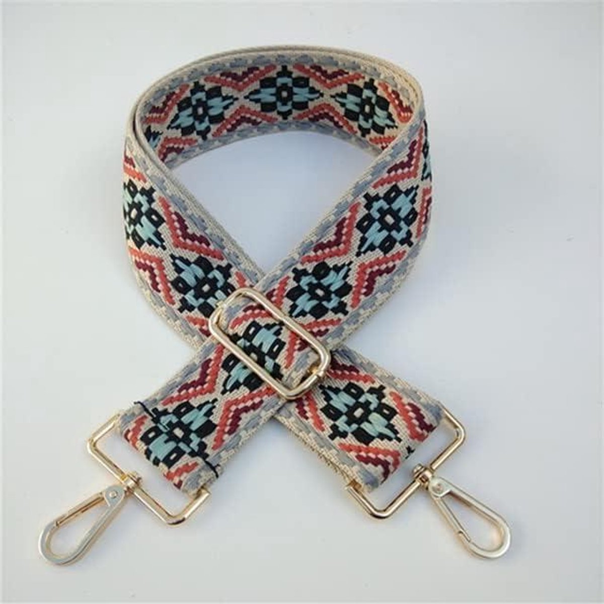 Tas Schouderband - D-riem Vervanging - Tas Personaliseren - Geborduurd Ontwerp - 5 cm Breed - Meerdere Kleuren