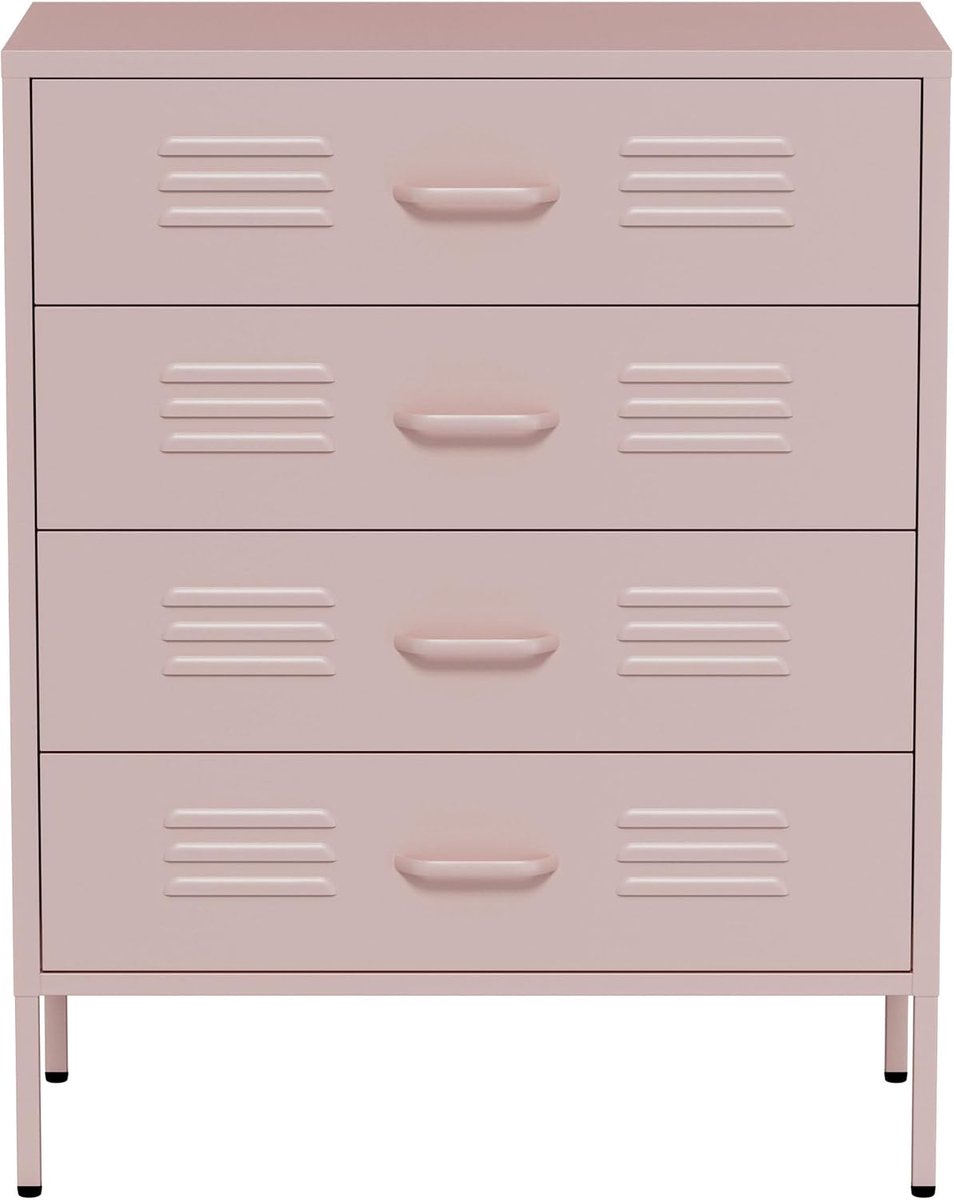 Kast 80x40x100cm - Metaal - Roze - Ideale opbergoplossing voor tuingereedschap - SnelShoppen