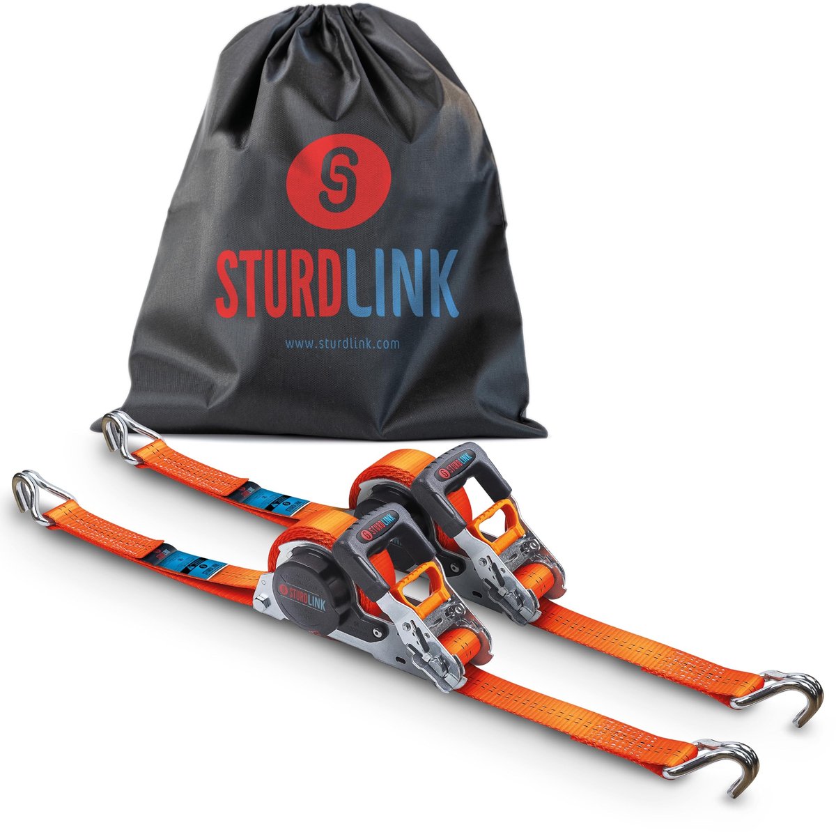Omgoods - Lashing Strap met Automatische Ratel en J-Haak 35mm 5m - Set van 2