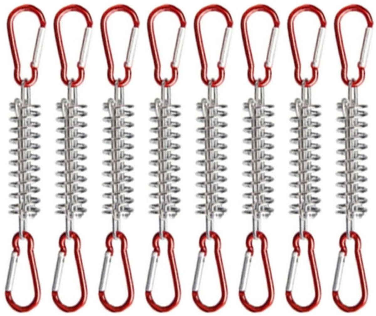 Omgoods - 8 Stuks Zonnezeil Spanveren met Karabijnhaken voor Camping en Tenten