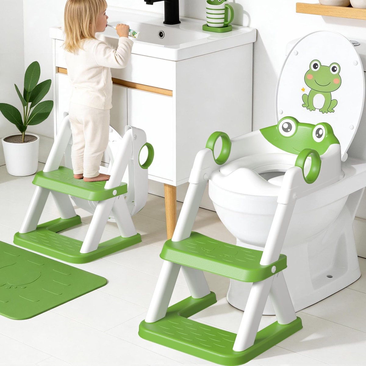 Omgoods - Frog Toilet Seat - 2-in-1 Stapstoel voor Peuters