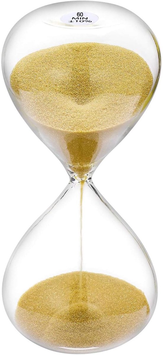 Omgoods - Gouden Zand Timer 60 Minuten - Grote Uurglas voor Thuis en Kantoor