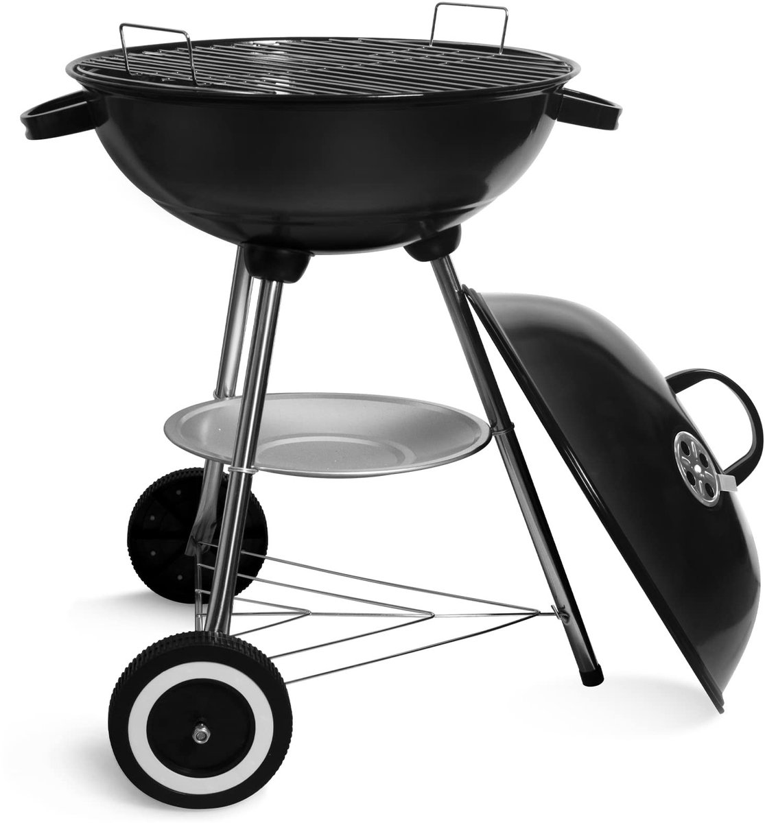 Omgoods - Kettle Barbecue met Deksel en Wielen - Charcoal Barbecue voor Buiten