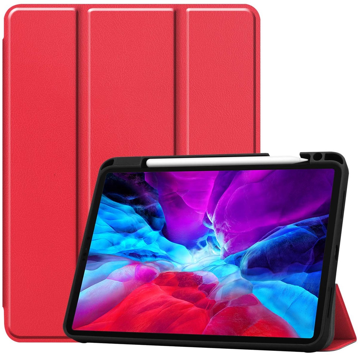 Omgoods - Slimme Cover voor Apple iPad Pro 12.9 inch 2020 - Rood met Auto Sleep/Wake Functie