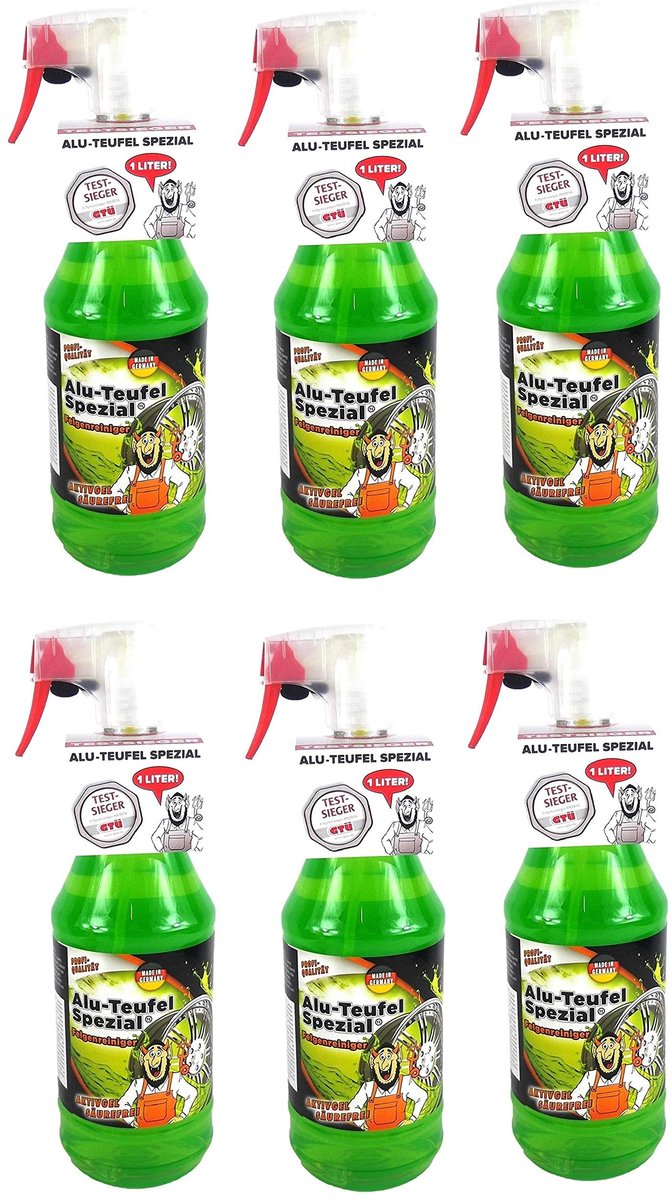 Omgoods - 6 x 1 L Alu-Teufel Rim Cleaner - Biologisch Afbreekbare Gel voor Velgen en Wieldoppen
