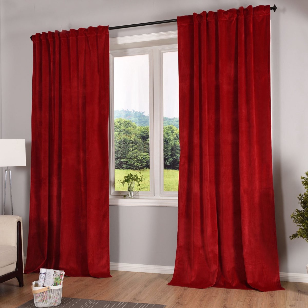 Omgoods - Milano Blackout Gordijnen Set van 2 - Opaque Velours met Lussen