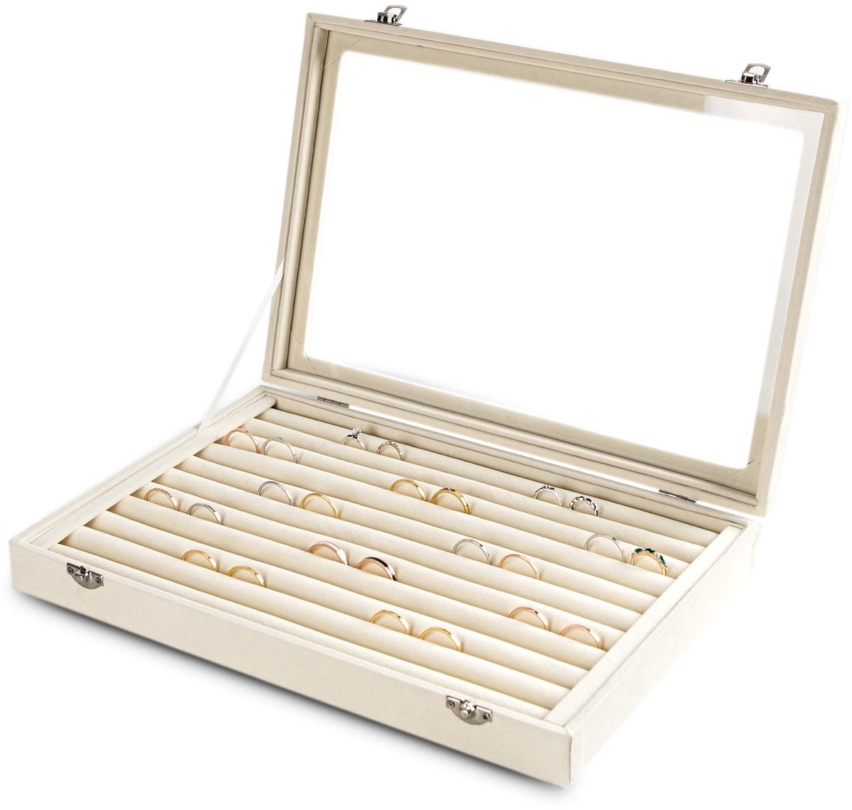 Omgoods - Sieraden Organizer met Doorzichtig Deksel en 10 Compartimenten