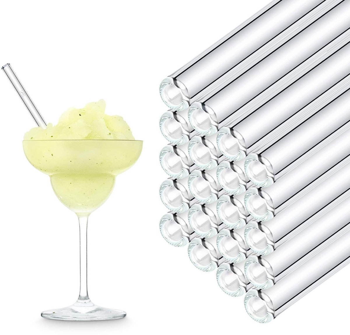 Omgoods - Glazen Rietjes - Herbruikbaar - 50 Stuks van 15 cm