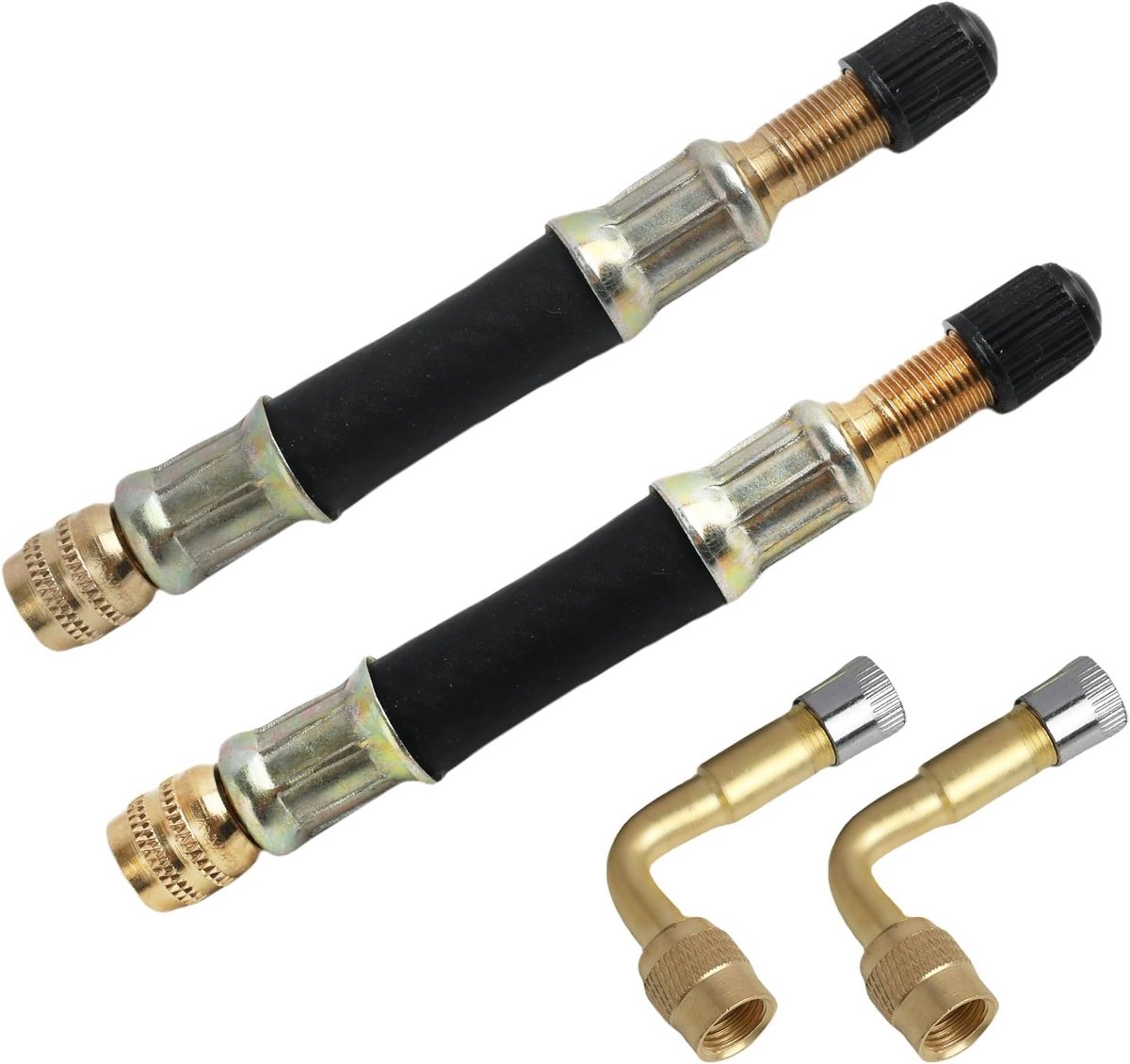 Verlengstuk Autoventiel Adapter (90° + 100mm), gemaakt van rubber