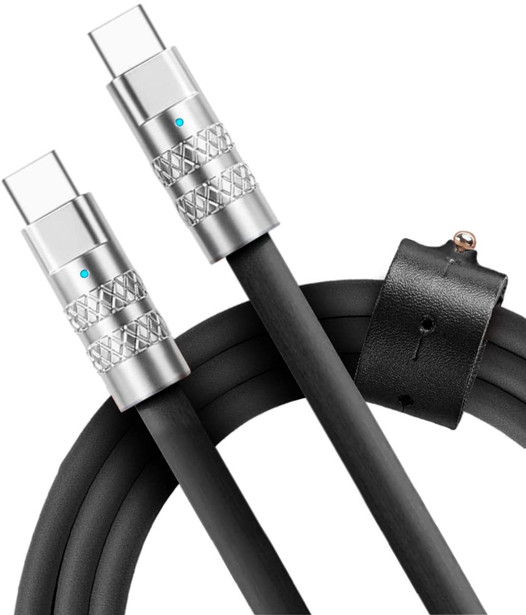 USB C oplaadkabel 100W - Heavy Duty 6FT/2M - Shatterproof silicone - Snelle laadprestaties - SnelShoppen