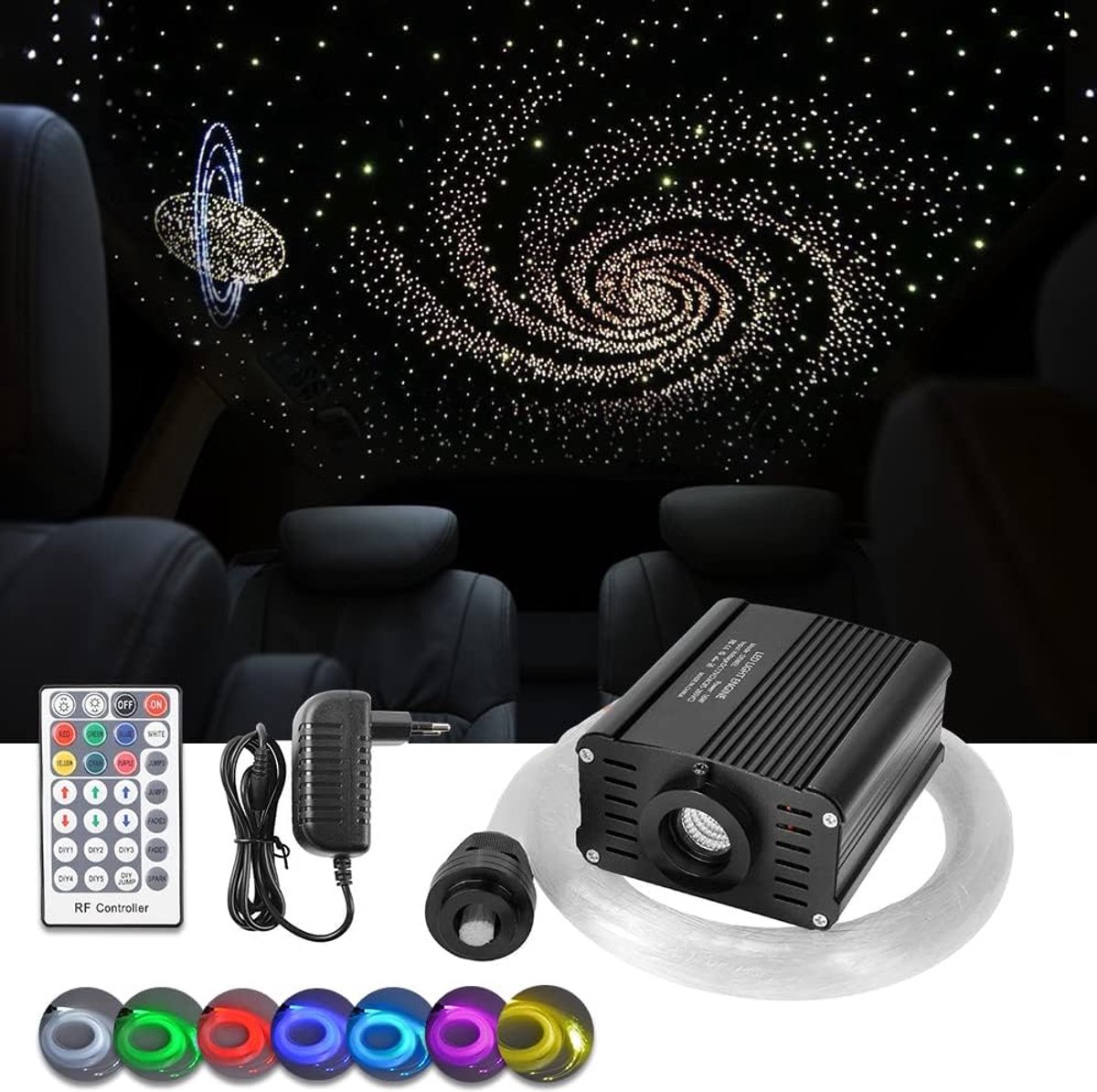 Fiber optic sterrenlicht plafondset 16W - RGBW verlichting - 150 vezels - ideaal voor bar en feest - SnelShoppen