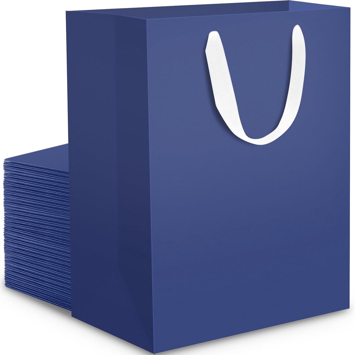 marineblauwe papieren cadeauzakken - 30 stuks 230Gsm donkerblauwe