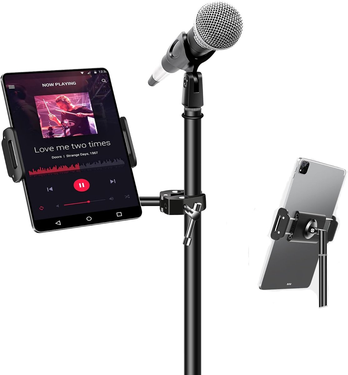 Metalen iPad-houder voor Microfoonstandaard - 360° Draaibare