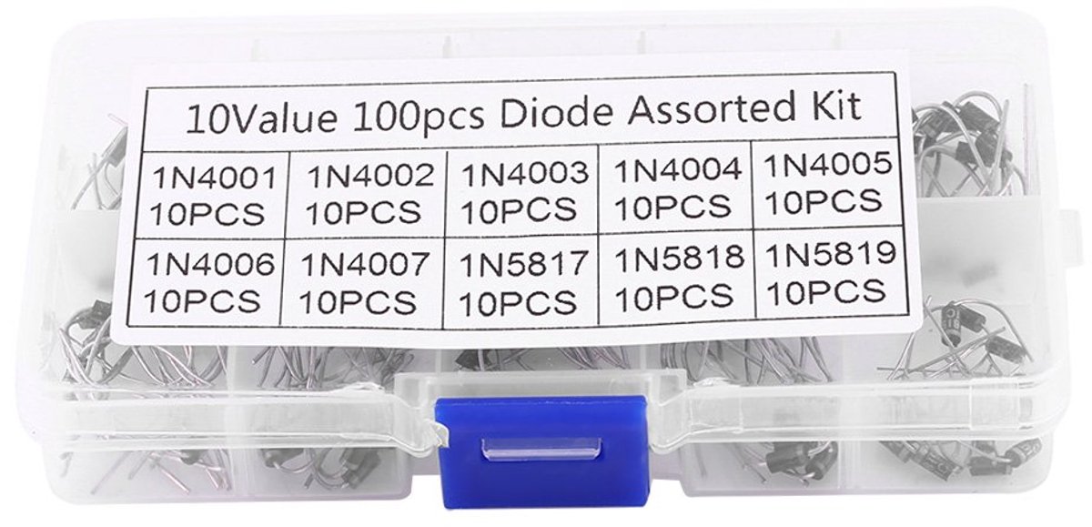 Veiyi 100 stuks gelijkrichterdiode, 10 soorten dioden assortiment