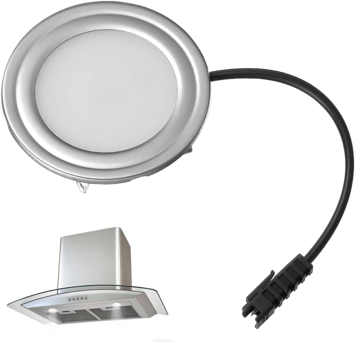 Ledlampen voor afzuigkap, 12 V, 1,5 W, reservespot voor keuken en onderkast, waterdicht, hoge helderheid, koud wit, robuuste lamp, stoombestendig