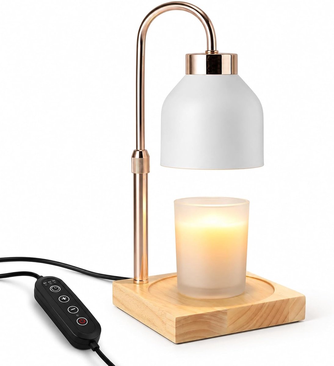 Kandelaarlamp, kaarswarmlamp, elektrische geurlamp met timer en dimmer, elektrische kandelaar, in hoogte verstelbare kaarslamp, voor yoga, thuis, slaapkamer, zonder kaarsen