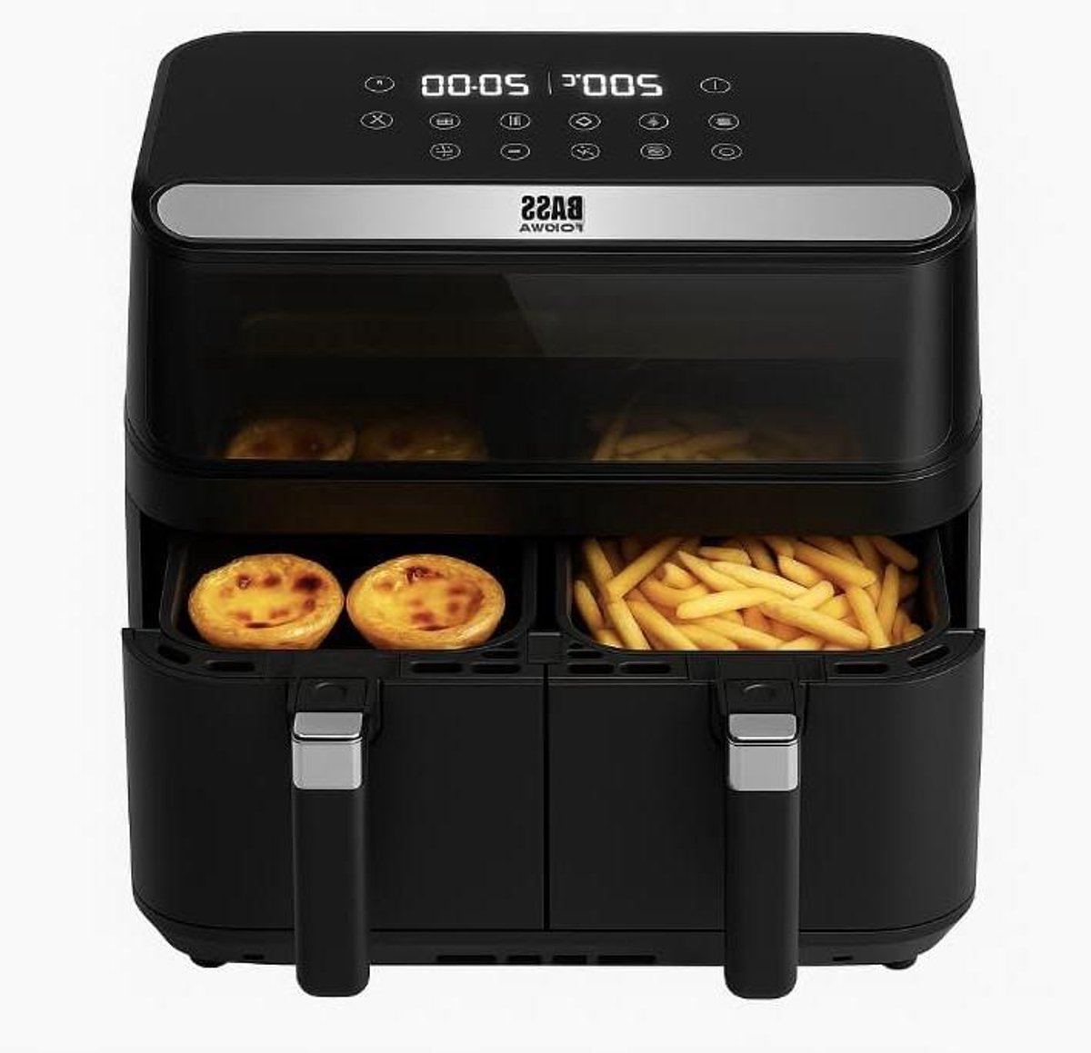Dubbele Airfryer - Heteluchtfriteuse Dubbel - Gezond Koken - Dubbele Zone Technologie - 85 Liter - Zwart