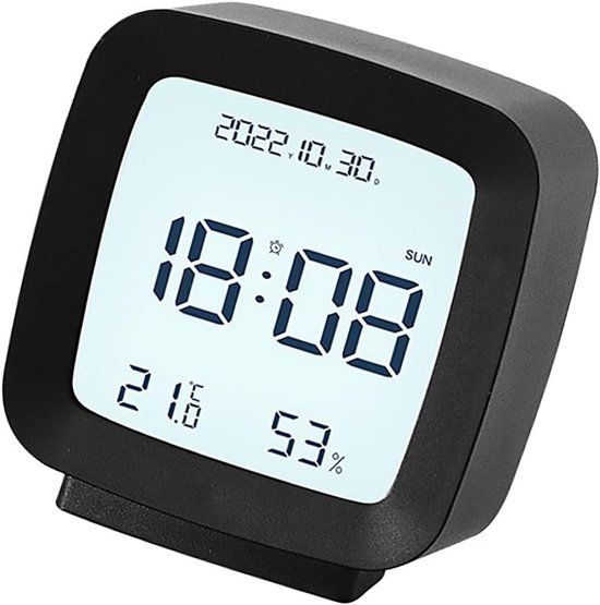 Digitale Kinderwekker - Kinderklok Alarm - Routine Ontwikkelen - Temperatuur Vochtigheid - 4 x 7.8 x 8.3 cm - Zwart — afbeelding 3