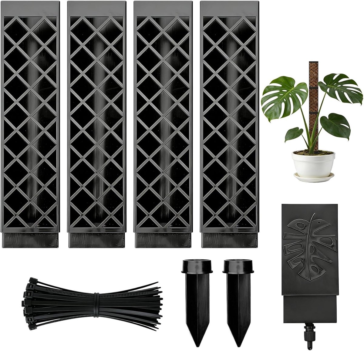 Mosstok voor Monstera klimhulp, kamerplanten, klimhulp, Monstera, mosstaaf, klimstang, klimhulp, plantenhouder, klimhulp voor kamerplanten met planten, giethulp, kabelbinders, voor