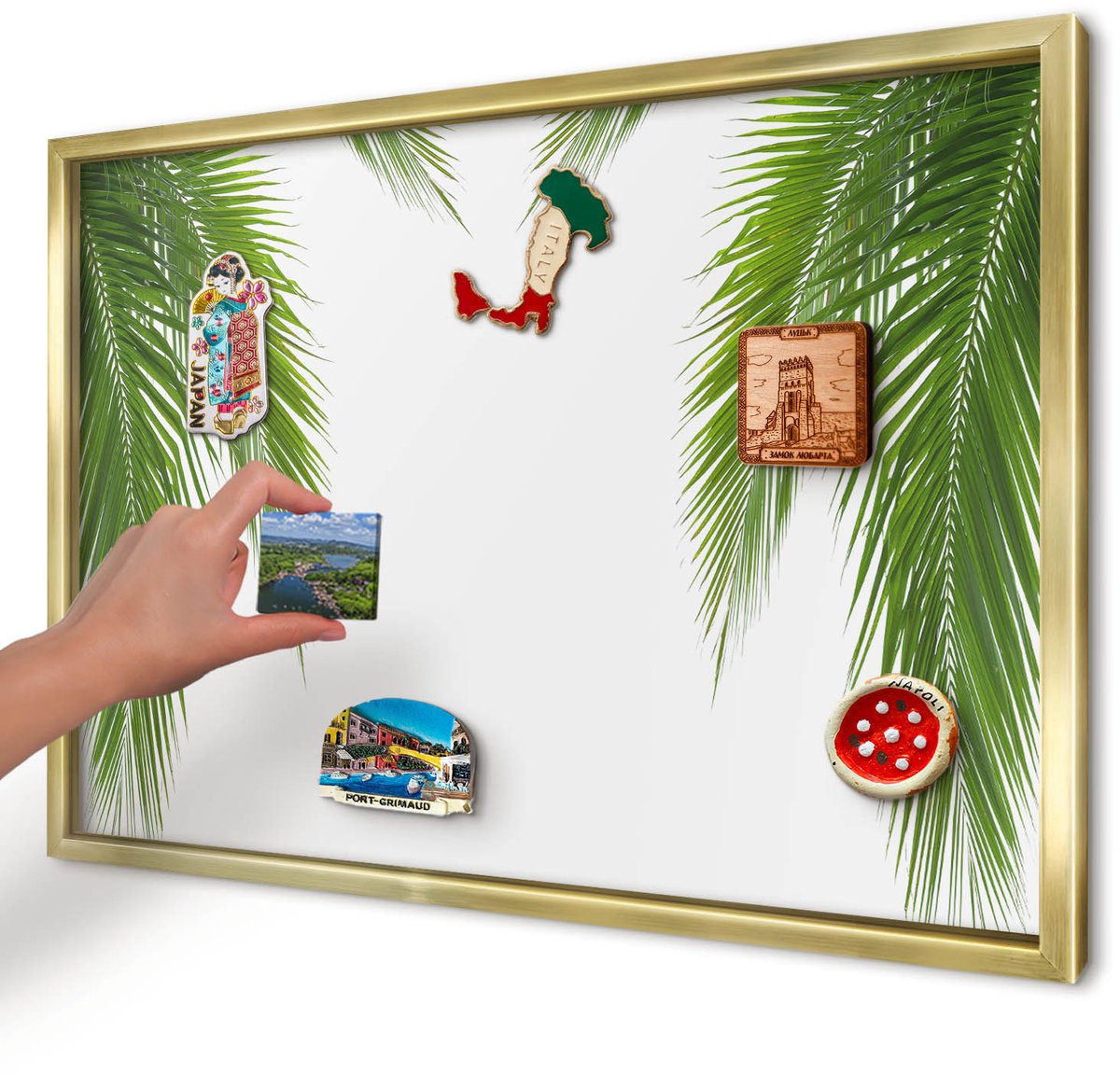 Artprintcave Groente Magneetbord mit Gouden Frame - 60x40 cm - Exotische Natuur Magneet Bord mit Frame - Modern Magneetbord Voor Foto's - Natuur