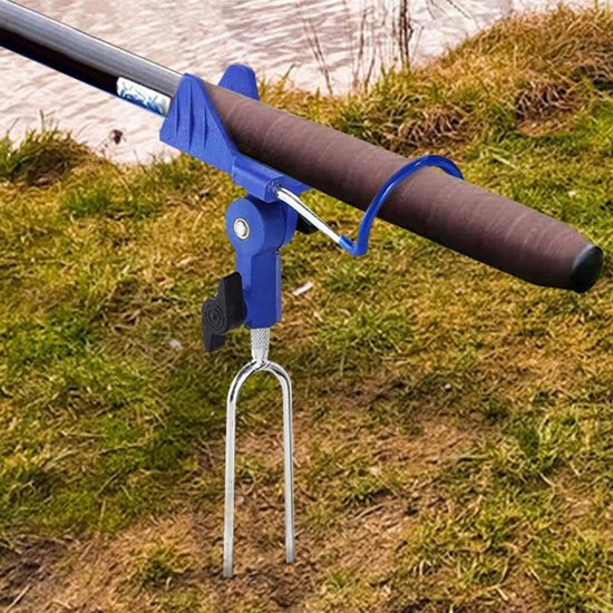 2-delige 360° visstandaard - afneembare hengelhouder - geschikt voor riviervissen, strandvissen (rood, blauw) van Merkloos — afbeelding 5