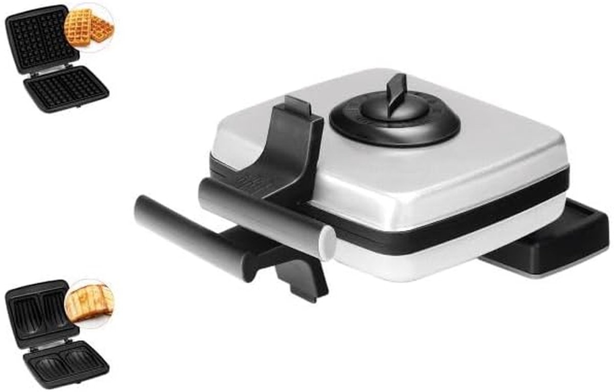 Wafelmaker Tosti Apparaat - Wafelijzer Tostiijzer - Snacks Maken - Verwisselbare Platen - Niet Gespecificeerd - Wit