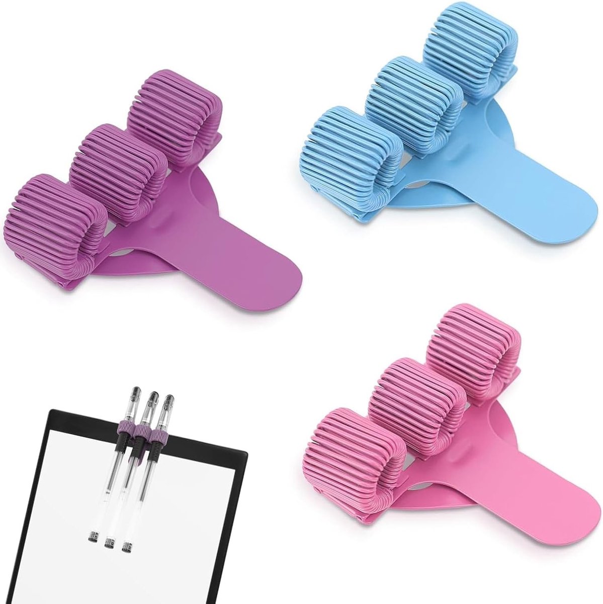Stainless Steel Penhouder voor Verpleegkundigen - Medische Clip voor Scrubs en Uniformen - Multi-kleurige Notitieclip voor Artsen en Verpleegkundigen (Paars, Blauw, Roze)