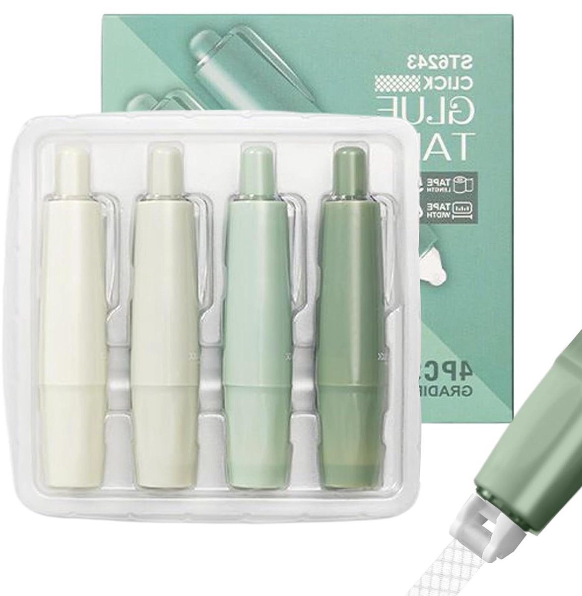Lijmroller Set - Plakrol Dispenser - Scrapbooking Decoratie - Intrekbare Dispenser - 4 stuks - Kleurverloop