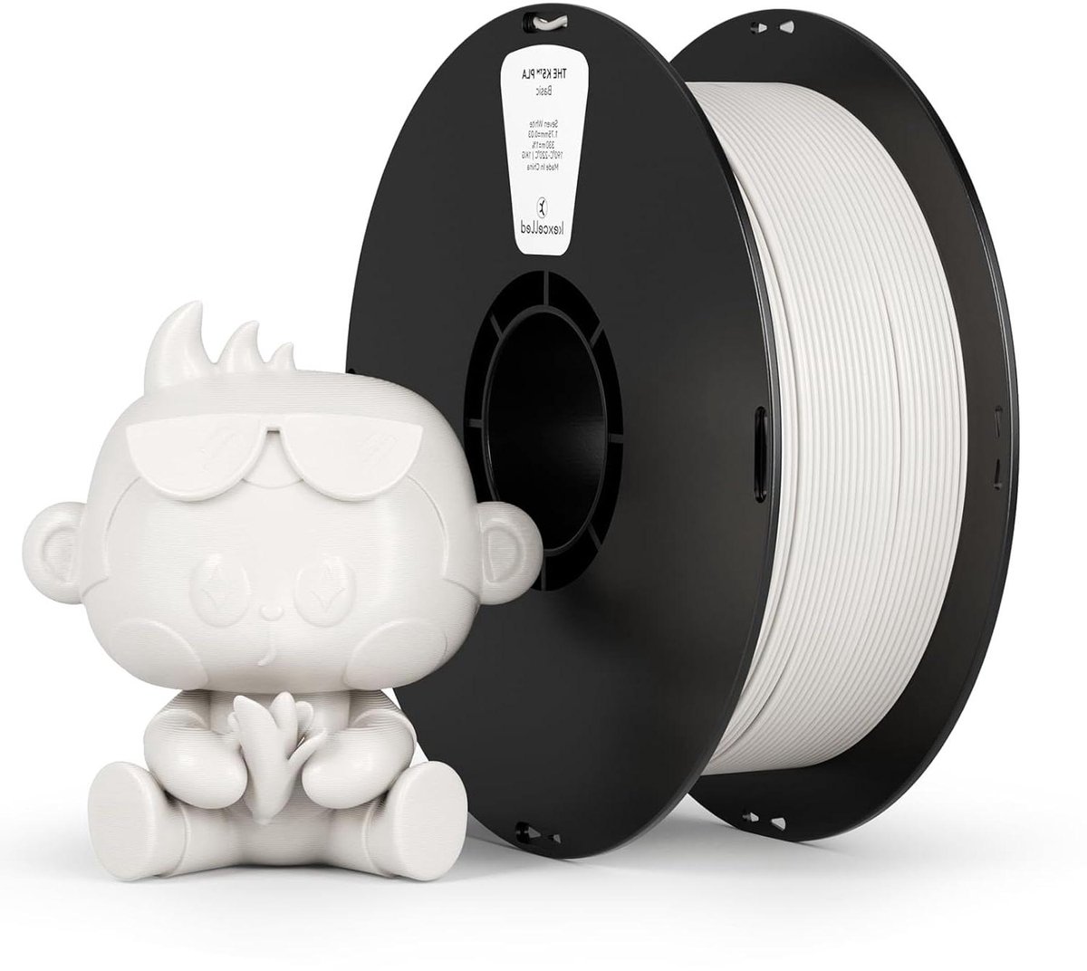 PLA Filament - 3D Print Materiaal - Modelbouw en Decoratie - CMYK Wit Kleur - 1.75mm 1KG - Wit