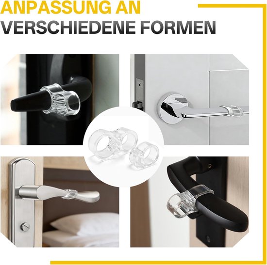 12 stuks deurklinkbeschermer - 6 ronde deurdemper + 6 deurgrepen stoppers voor 8 deurklinken, deurklinkdemper, geschikt voor deurklinkbeschermer kantoor Ø 18 mm en Ø 15 mm — afbeelding 5