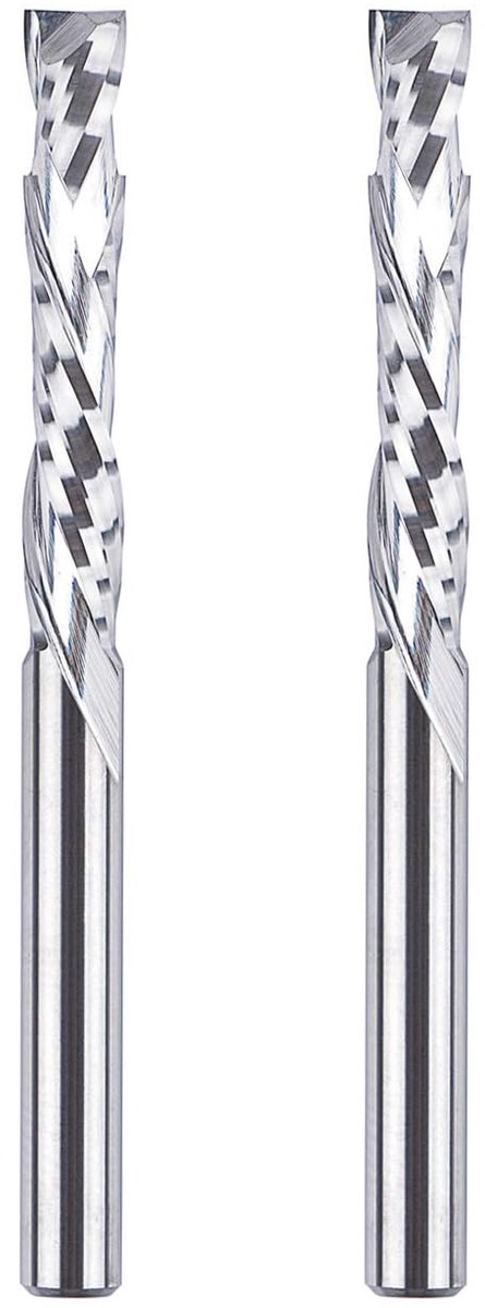 2 stuks 4 mm spiraalfrees, schacht up down, compressieschacht 25 mm