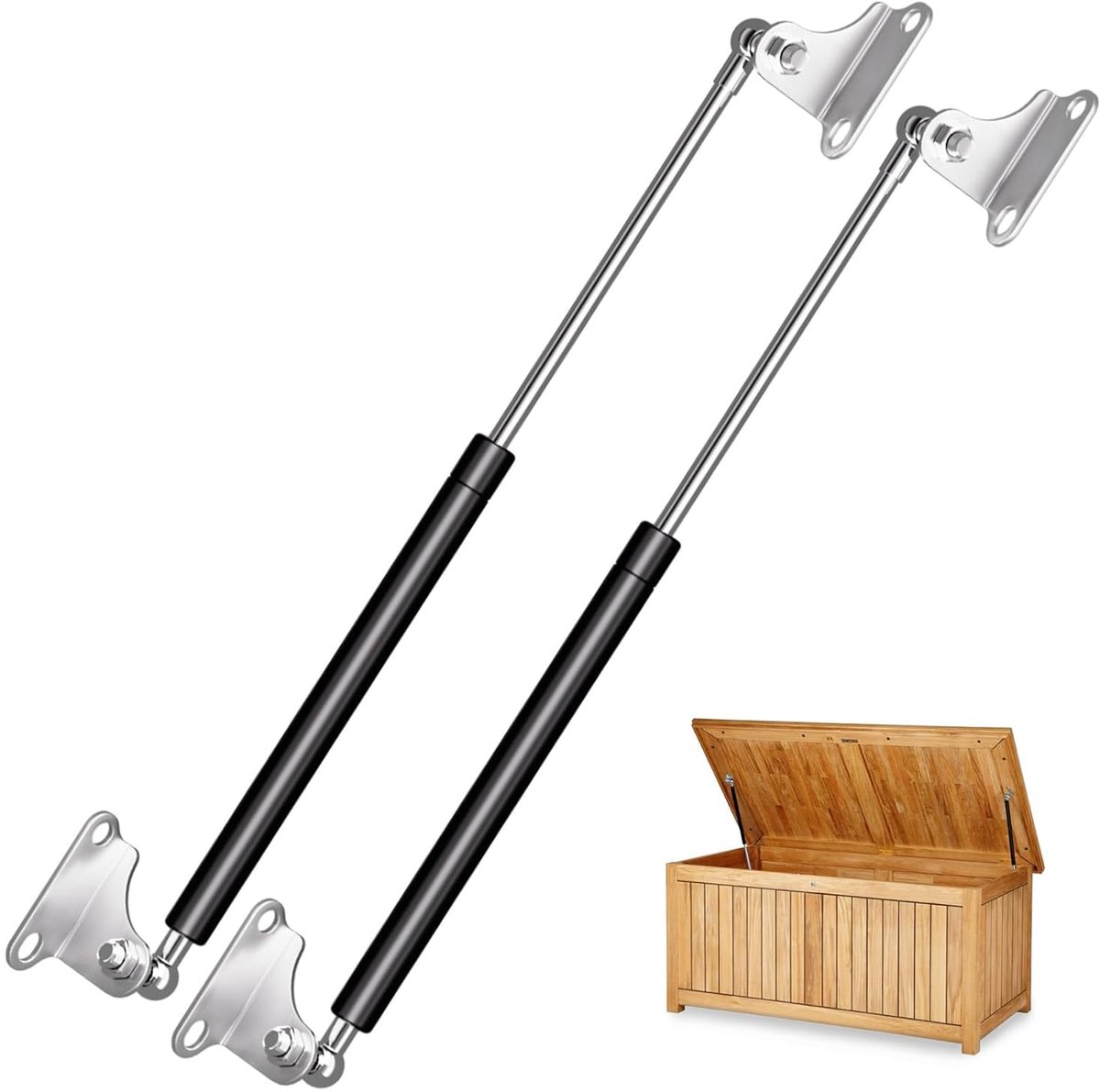 380mm 356N Gas Prop Struts Schokken, 38 cm Lift-Ondersteuning Gasveren voor RV Bed Floor Luik Trap Deur Bank Deksel Opbergdoos Deksel en DIY Builds met L Montagebeugels, 2 stuks Set ARANA