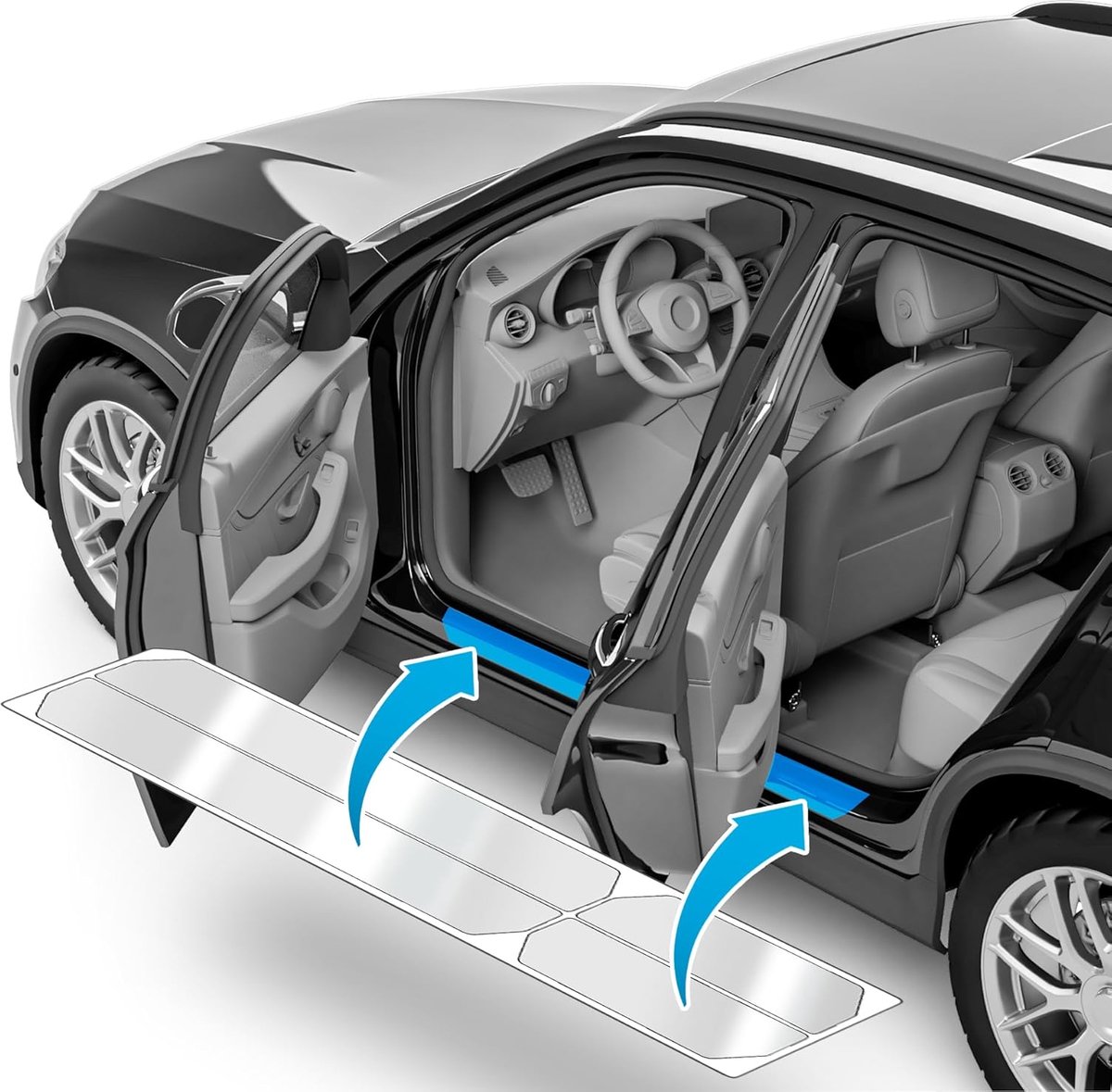 uProtect auto dorpel bescherming voor Skoda Octavia Combi 4 (IV) NX5 I 2020-2026 lakbeschermingsfolie instaplijsten beschermfolie autodeur accessoires sierlijsten transparant glanzend