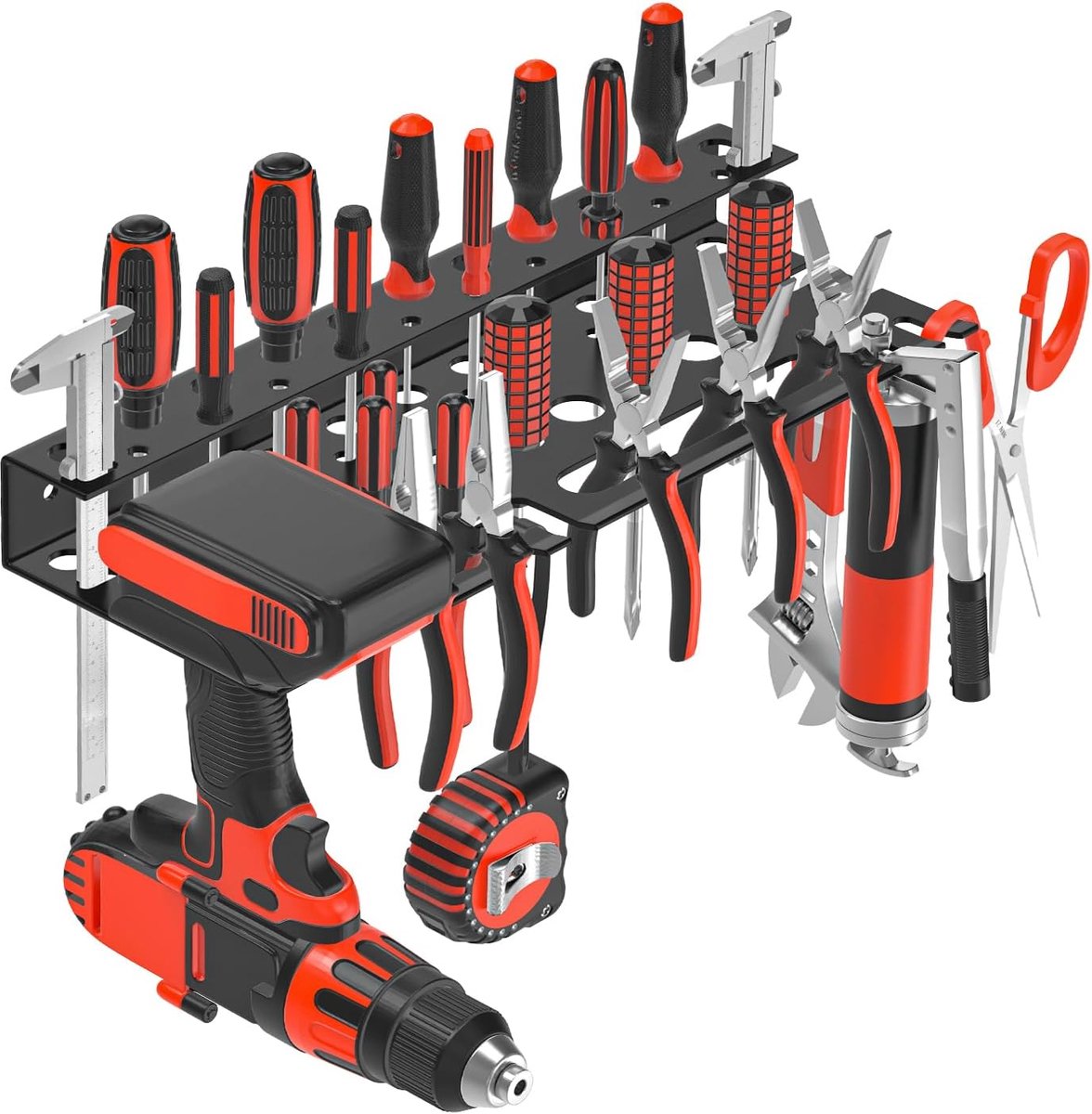 schroevendraaier organizer, wandmontage tang organisator hamerhouder, handgereedschap opbergrek voor garage, werkplaats, werkbank (zwart, 1 stuks)