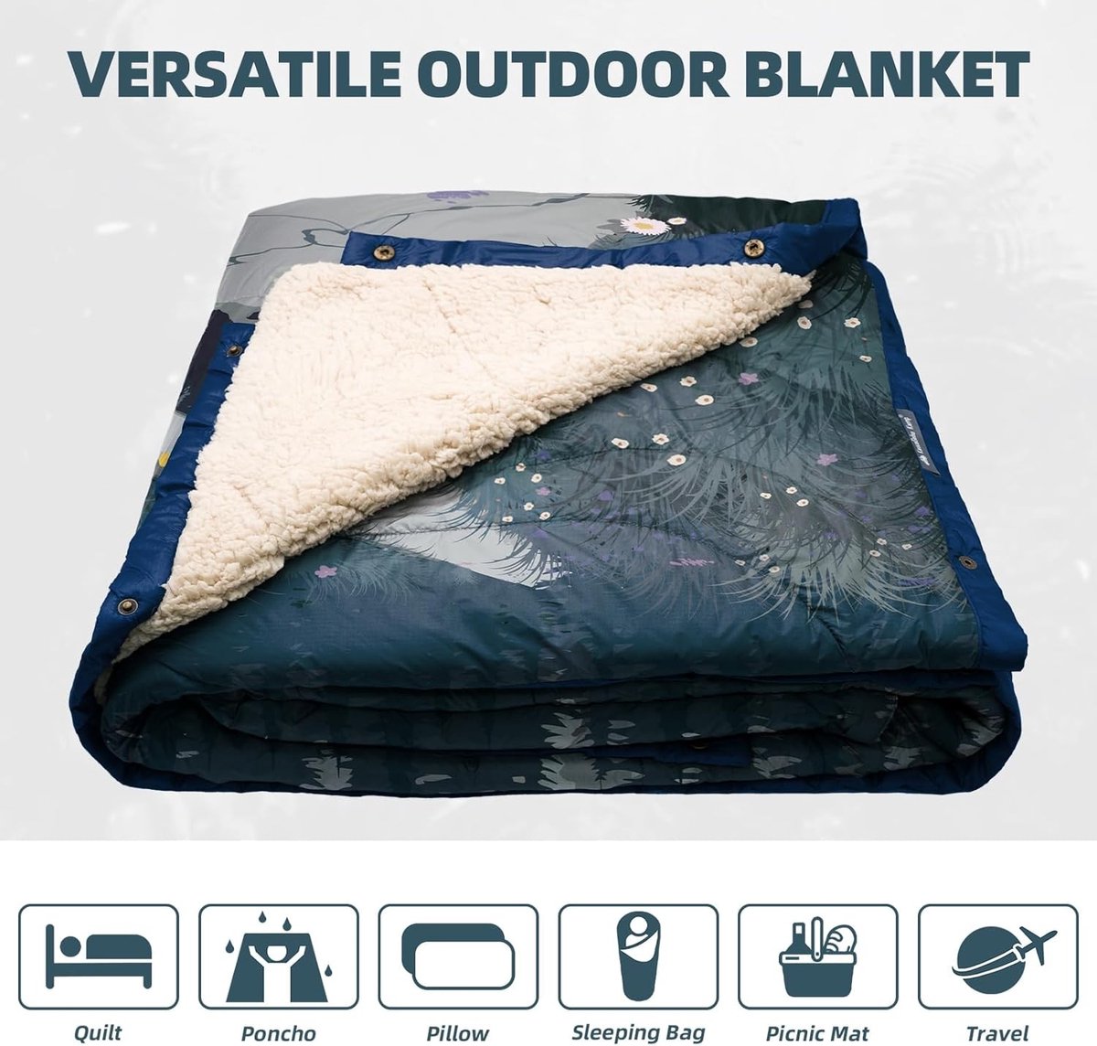 Ultralichte waterdichte campingdeken voor buitenactiviteiten, ideaal voor hiking, reizen en kamperen, 200 x 150 cm