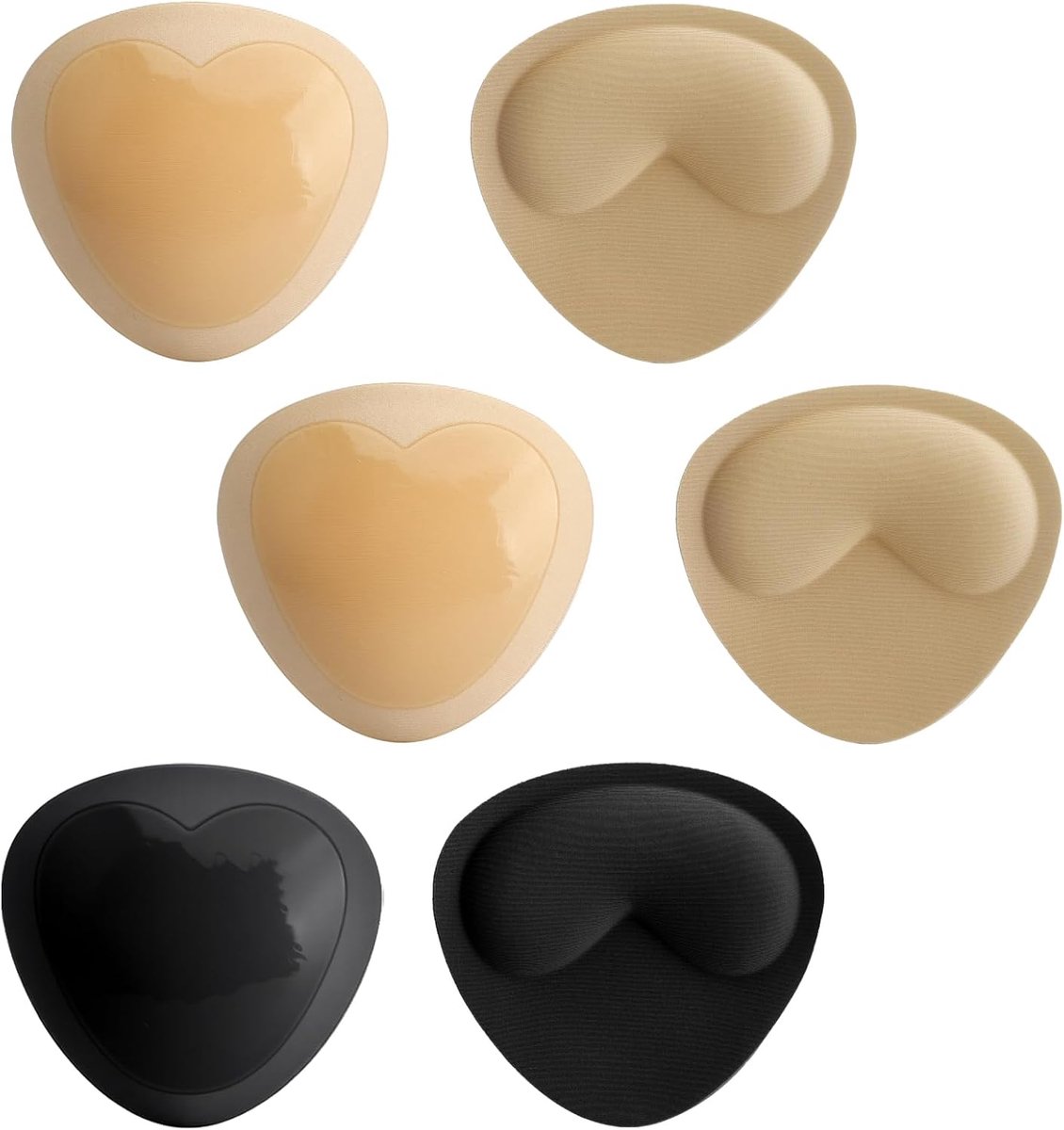 3 paar zelfklevende push-up bh-pads – ademende bh-pads in Beige