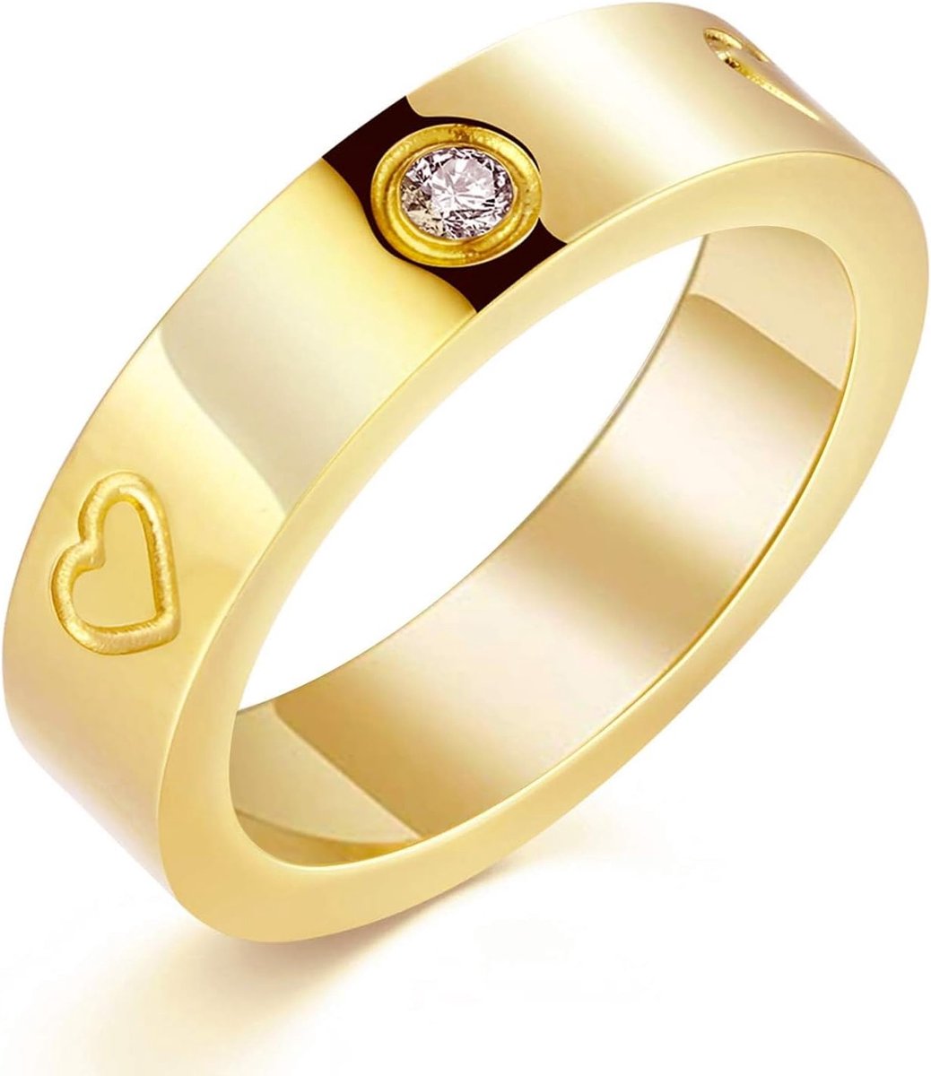 Liefdesring voor vrouwen roestvrij staal zirkonia belofte ring