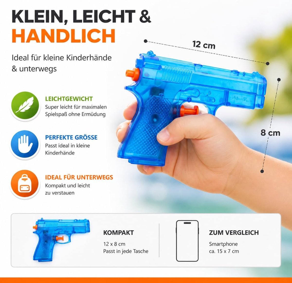 3-delige waterpistoolset - waterspuitpistool spuitpistool klein mini water voor kinderen als weggevertje, kinderverjaardagsfeestje, weggevertje