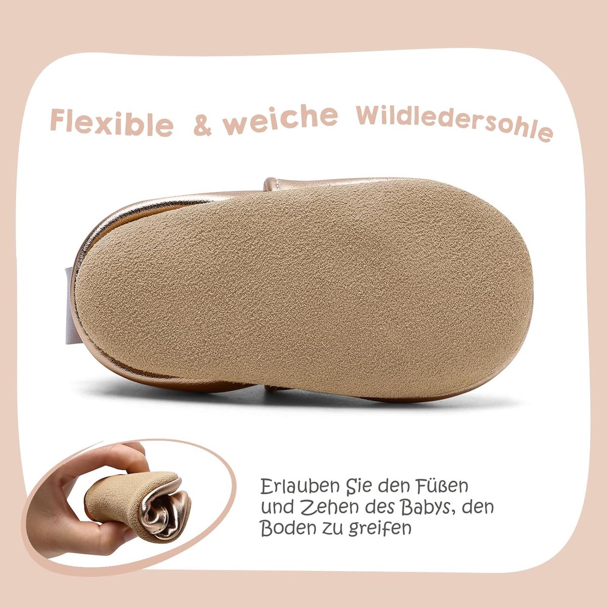 Babypantoffels, zacht leer, babypantoffels, zacht leer, eerste